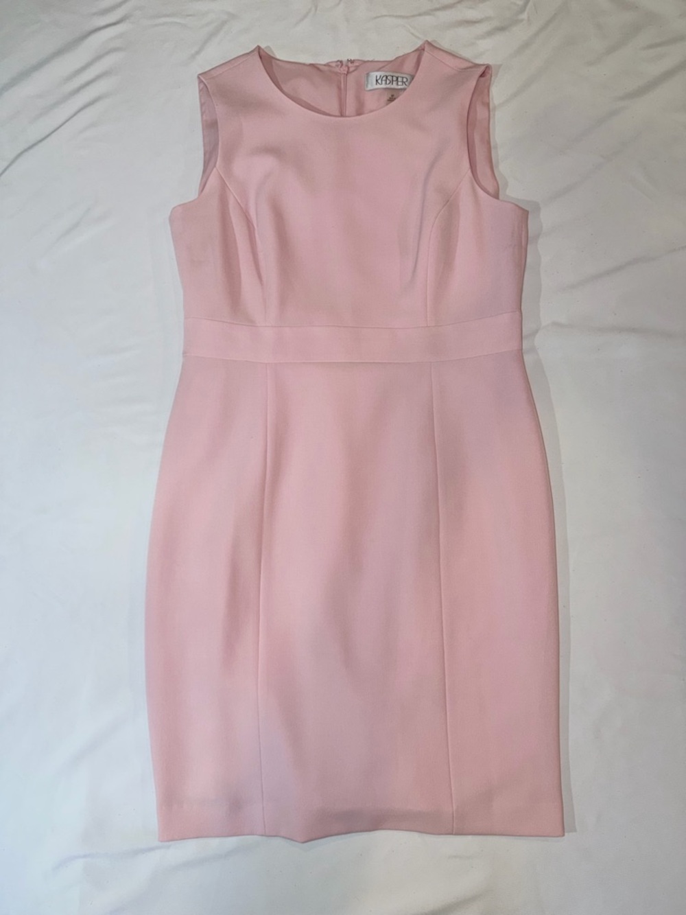 Kasper Sleeveless Midi Sheath Dress in Pale Pink - Picture 2 of 4